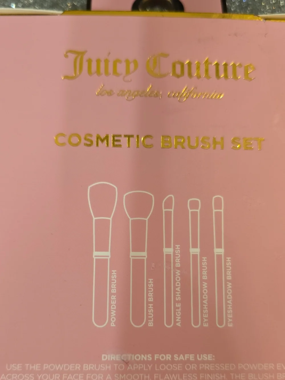 Juicy Couture Glitter Infused Handle 5-Piece Cosmetic Brush Set